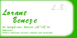 lorant bencze business card